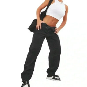 Pretty Little Thing Washed Black Boyfriend Jeans